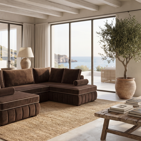 Corner sofa in a coastal living room