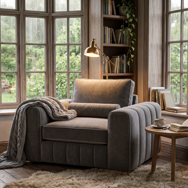 Armchair in a cosy reading nook
