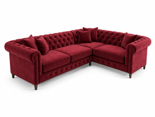 Chesterfield Long Right Hand Corner Sofa (5 Seater) front left view
