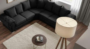 Verona 2C2 Corner Sofa – Black Velvet Luxury Suite – view 4