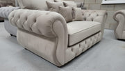Rio Chesterfield Sofa Set – 3 + 2 Seater Cream Velvet Suite – view 2