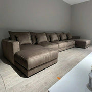 Luxury U-Shape Sofa - Velvet Fabric, Extra Large Deep – view 4