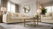 Alaska 3+1 Seater Velvet Sofa Set in Cream – Modern Luxury Design with Cushions – view 3