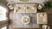 Alaska 3+1 Seater Velvet Sofa Set in Cream – Modern Luxury Design with Cushions – view 2