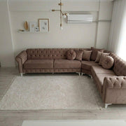 Olympia Chesterfield 2C2 Corner Sofa – Luxury Velvet – view 3