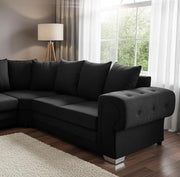 Verona 2C2 Corner Sofa – Black Velvet Luxury Suite – view 2