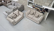 Rio Chesterfield Sofa Set – 3 + 2 Seater Cream Velvet Suite – view 4