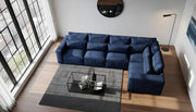 Borios 3C1 Corner Sofa – Blue Velvet Luxury Suite – view 4