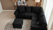 Luxury 2C2 Olympia Sofa - Black Plush Velvet 240cm x 240cm – view 2