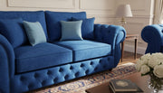 Rio Chesterfield Sofa Set – 3 + 2 Seater Blue Velvet Suite – view 4