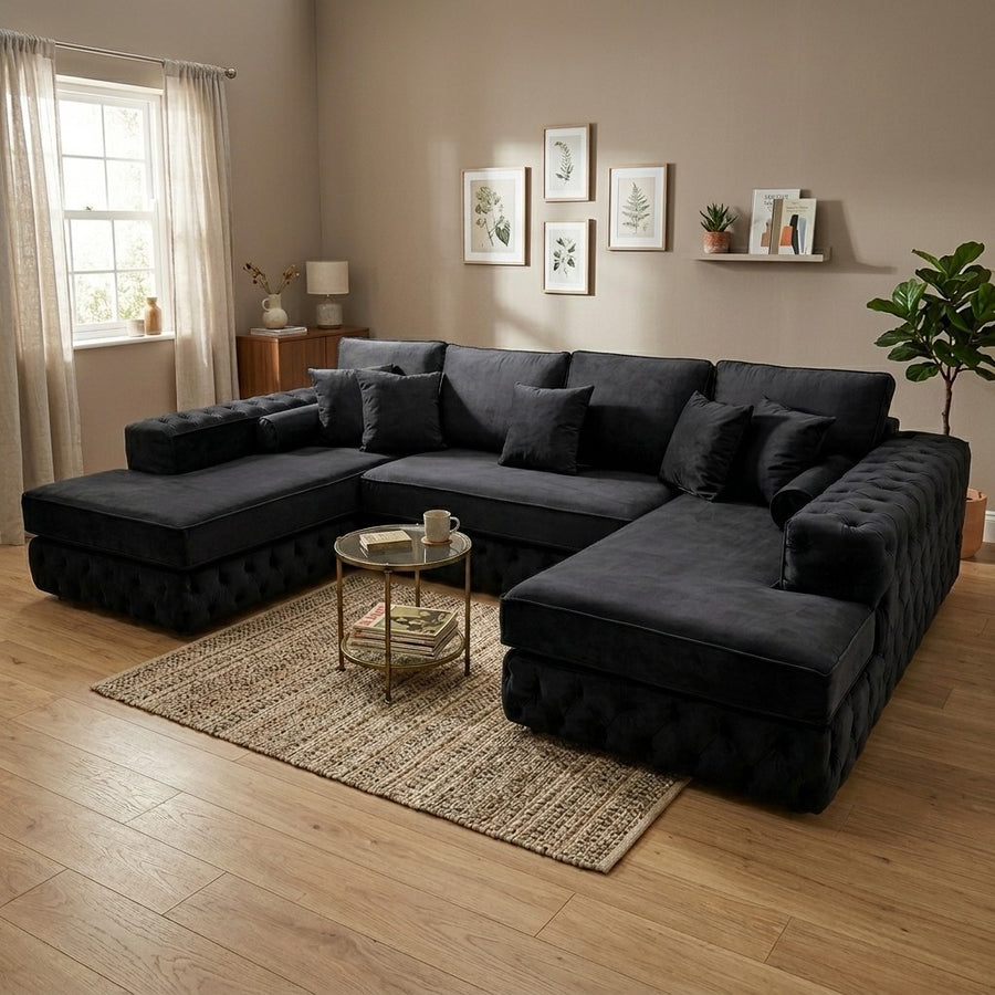 Chesterfield U-Shape Sofa – Luxury Velvet