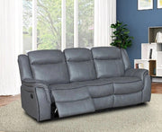 Grey Leather Gel Recliner 3 Seater 2 Seat or Armchair Sofa – view 2