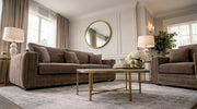Alaska 3+1 Seater Velvet Sofa Set in Mink – Modern Luxury Design with Cushions – view 3