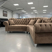 Elegance Chesterfield 2C2 Corner Sofa – Mink Velvet – view 5
