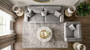 Alaska 3+1 Seater Velvet Sofa Set in Silver – view 2