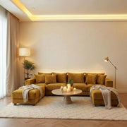 Luxury U-Shape Sofa – Velvet Fabric – view 5