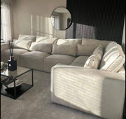 Borios 3C1 Corner Sofa – Cream Velvet Luxury Suite – view 2