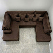 Luxury Brown U-Shape Sofa with Chaise – view 3