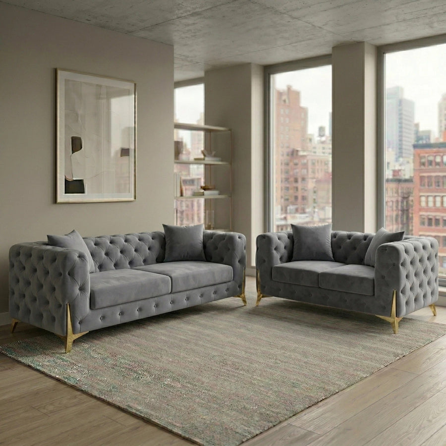 Italian Chesterfield 3+2 Seater Sofa Set