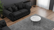 Rio Chesterfield Sofa Set – 3 + 2 Seater Black Velvet Suite – view 3