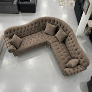 Elegance Chesterfield 2C2 Corner Sofa – Mink Velvet – view 2