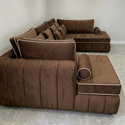 Luxury Brown U-Shape Sofa with Chaise – view 5