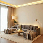 Luxury U-Shape Sofa – Velvet Fabric – view 6