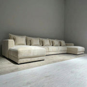 Luxury U-Shape Sofa - Velvet Fabric, Extra Large Deep – view 6
