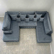 Luxury Steel Grey U-Shape Sofa with Chaise – view 5