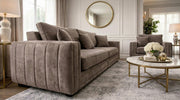 Alaska 3+1 Seater Velvet Sofa Set in Mink – Modern Luxury Design with Cushions – view 5