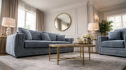 Alaska 3+1 Seater Velvet Sofa Set in Steel Grey – view 3