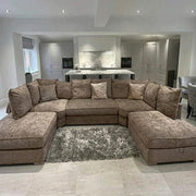 Luxury U-Shape Sofa – Velvet Fabric