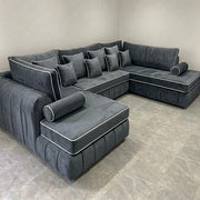 Luxury Steel Grey U-Shape Sofa with Chaise – view 4