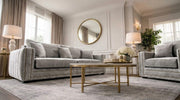 Alaska 3+1 Seater Velvet Sofa Set in Silver – view 3