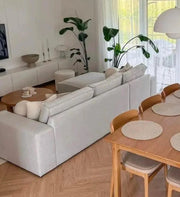 Luxury Square Borios Light Beige 2 Seater Sofa With Chaise – view 3