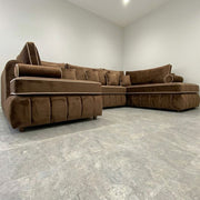 Luxury Brown U-Shape Sofa with Chaise – view 4