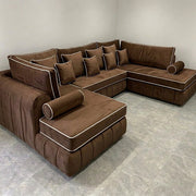 Luxury Brown U-Shape Sofa with Chaise – view 2