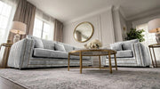 Alaska 3+1 Seater Velvet Sofa Set in Silver – view 4