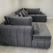Luxury Steel Grey U-Shape Sofa with Chaise – view 2