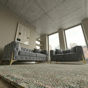 Luxury Grey 3+2 Seater Chesterfield Sofa Set – view 3