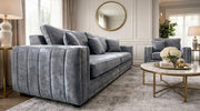 Alaska 3+1 Seater Velvet Sofa Set in Steel Grey – view 5