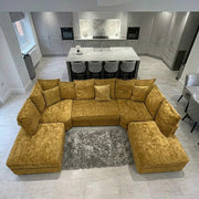 Luxury U-Shape Sofa – Velvet Fabric – view 4