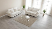 Rio Chesterfield Sofa Set – 3 + 2 Seater White Velvet Suite – view 2