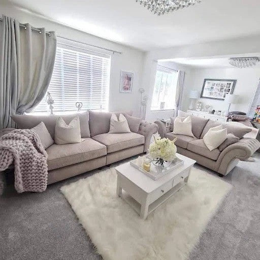 Luxury Verona 2C3 Chesterfield Sofa Modern Beige Living Room