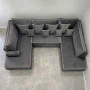 Luxury Grey U-Shape Sofa with Chaise – view 2
