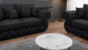 Rio Chesterfield Sofa Set – 3 + 2 Seater Black Velvet Suite – view 4