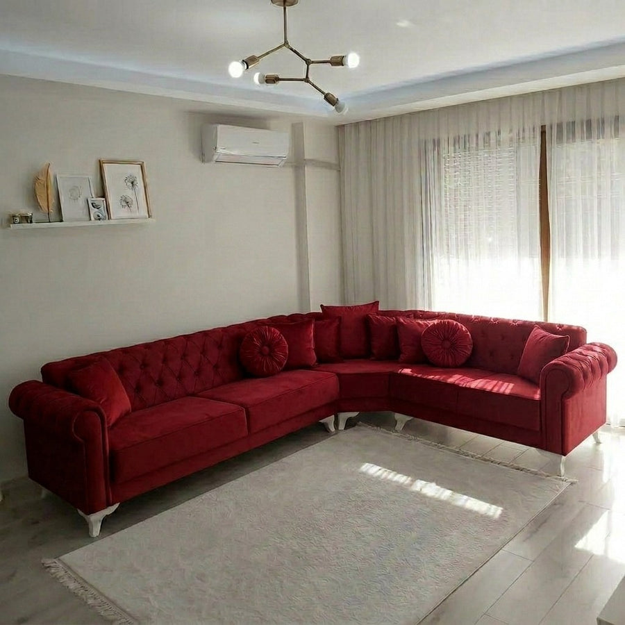 Olympia Chesterfield 2C2 Corner Sofa – Luxury Velvet