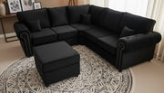 Luxury 2C2 Olympia Sofa - Black Plush Velvet 240cm x 240cm – view 4
