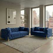 Luxury Blue 3+2 Seater Lilly Sofa Set
