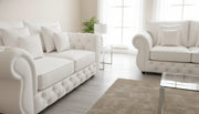 Rio Chesterfield Sofa Set – 3 + 2 Seater White Velvet Suite – view 4